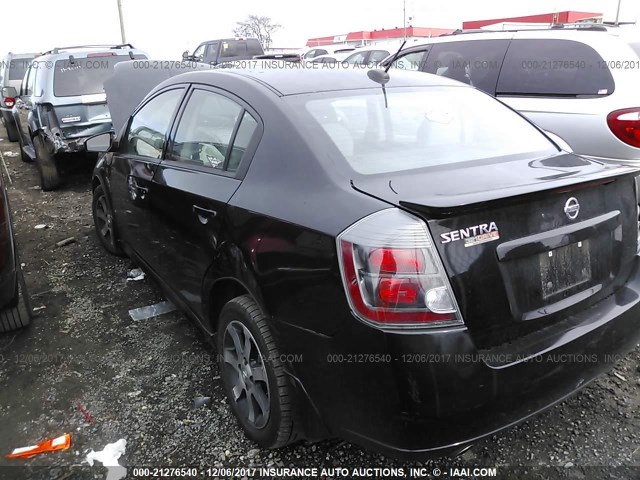 3N1AB6AP9CL610454 - 2012 NISSAN SENTRA 2.0/2.0S/SR/2.0SL BLACK photo 3