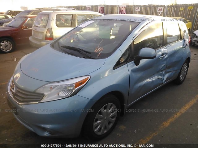 3N1CE2CP0EL359204 - 2014 NISSAN VERSA NOTE S/S PLUS/SV/SL BLUE photo 2