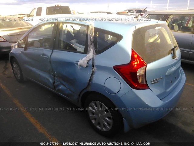 3N1CE2CP0EL359204 - 2014 NISSAN VERSA NOTE S/S PLUS/SV/SL BLUE photo 3