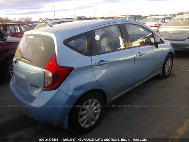 3N1CE2CP0EL359204 - 2014 NISSAN VERSA NOTE S/S PLUS/SV/SL BLUE photo 4
