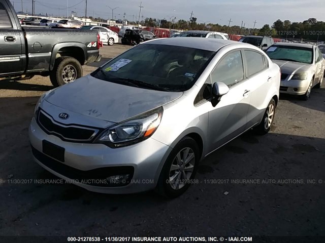 KNADN4A37D6146754 - 2013 KIA RIO EX/SX SILVER photo 2