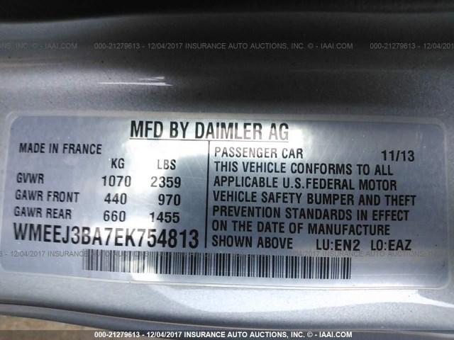 WMEEJ3BA7EK754813 - 2014 SMART FORTWO PURE/PASSION WHITE photo 9