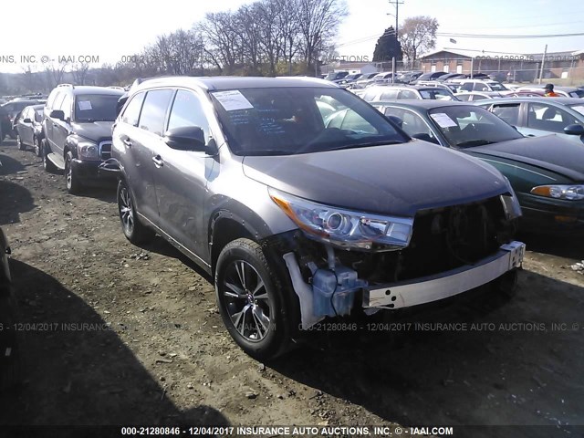 5TDJKRFH3GS275949 - 2016 TOYOTA HIGHLANDER XLE ნაცრისფერი ფოტო 1