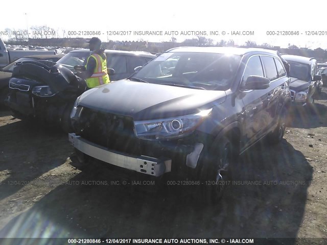 5TDJKRFH3GS275949 - 2016 TOYOTA HIGHLANDER XLE ნაცრისფერი ფოტო 2