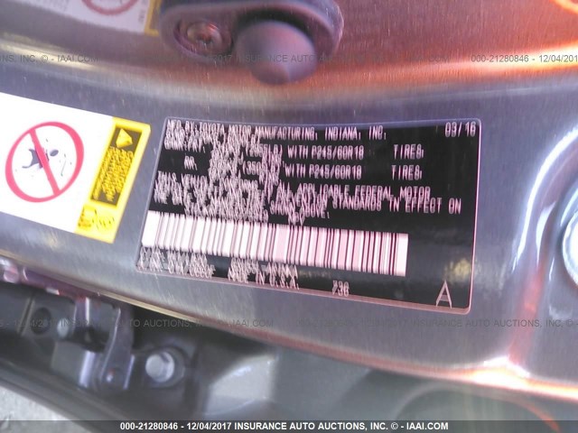 5TDJKRFH3GS275949 - 2016 TOYOTA HIGHLANDER XLE ნაცრისფერი ფოტო 9