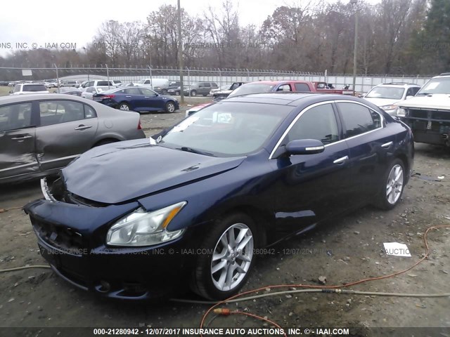 1N4AA5AP5BC832273 - 2011 NISSAN MAXIMA S/SV BLUE photo 2