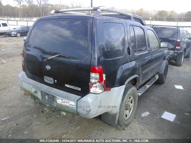 5N1ED28Y81C520118 - 2001 NISSAN XTERRA XE/SE BLACK photo 4