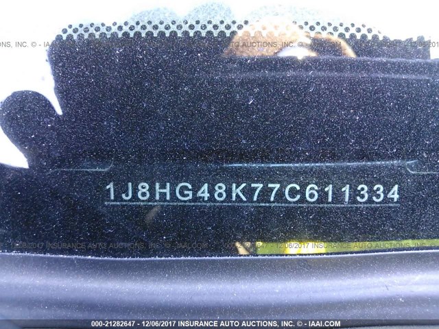 1J8HG48K77C611334 - 2007 JEEP COMMANDER BLUE photo 9