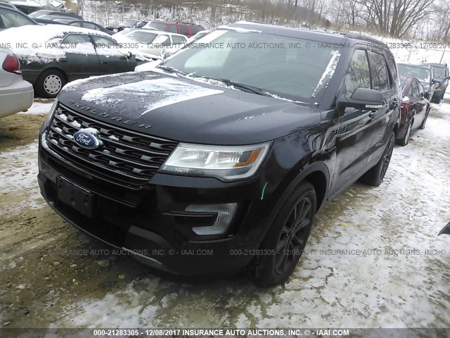 1FM5K8D87HGD88647 - 2017 FORD EXPLORER XLT BLACK photo 2