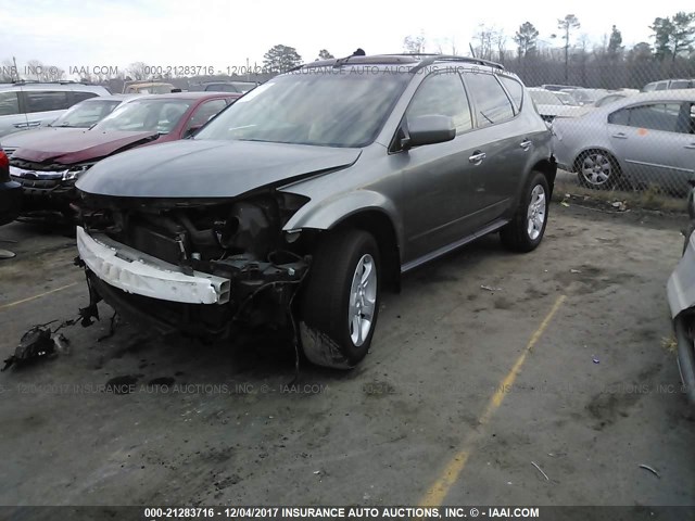 JN8AZ08W45W419903 - 2005 NISSAN MURANO SL/SE/S GRAY photo 2