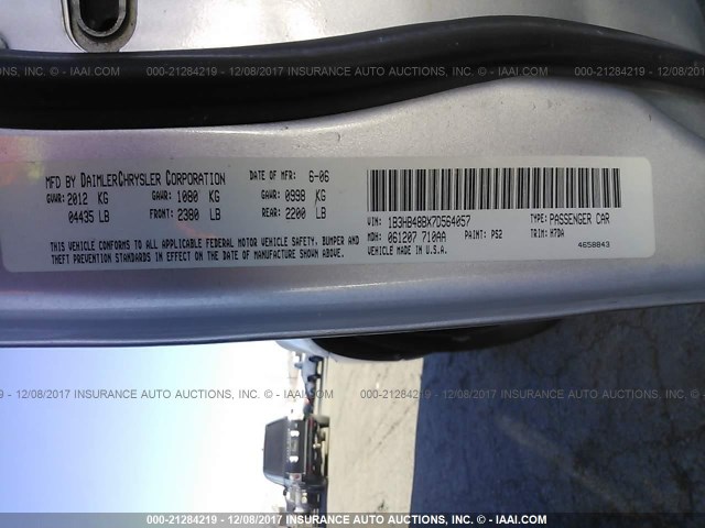 1B3HB48BX7D564057 - 2007 DODGE CALIBER SXT SILVER photo 9