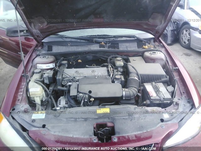 1G2NF52T31M658581 - 2001 PONTIAC GRAND AM SE1 MAROON photo 10