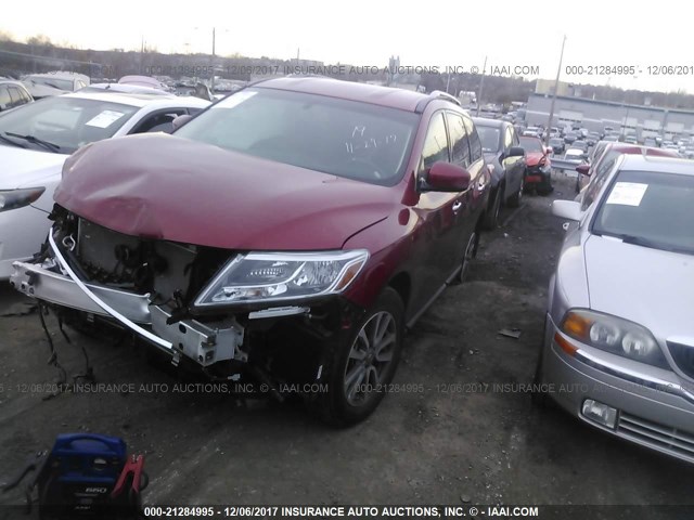 5N1AR2MM7GC666585 - 2016 NISSAN PATHFINDER S/SV/SL/PLATINUM 栗色 照片 2