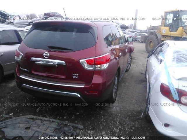 5N1AR2MM7GC666585 - 2016 NISSAN PATHFINDER S/SV/SL/PLATINUM 栗色 照片 4