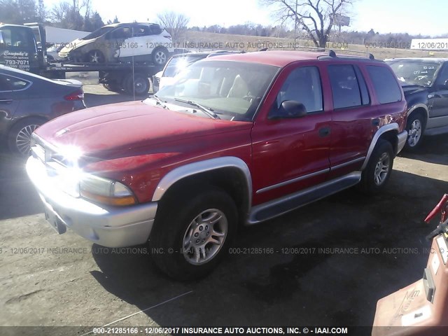 1D4HS58N43F523357 - 2003 DODGE DURANGO SLT PLUS RED photo 2