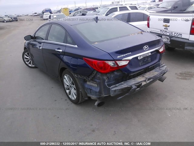 5NPEC4AC0BH109206 - 2011 HYUNDAI SONATA SE/LIMITED BLUE photo 3