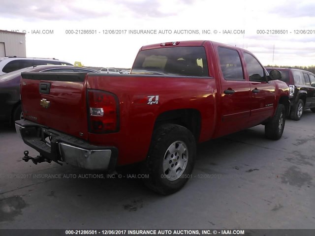 3GCPKSE35BG133763 - 2011 CHEVROLET SILVERADO K1500 LT RED photo 4