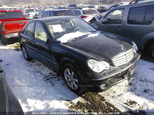 WDBRF56H57F896687 - 2007 MERCEDES-BENZ C 350 BLACK photo 1