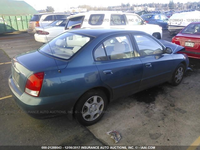 KMHDN45D83U644618 - 2003 HYUNDAI ELANTRA GLS/GT GREEN photo 4