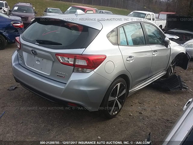 4S3GTAL69H1732144 - 2017 SUBARU IMPREZA SPORT SILVER photo 4