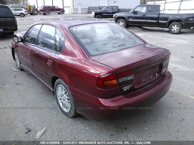 4S3BE645727207465 - 2002 SUBARU LEGACY GT RED photo 3