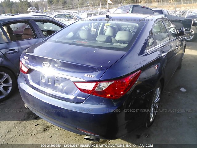 5NPEC4AB5CH403564 - 2012 HYUNDAI SONATA SE/LIMITED BLUE photo 4