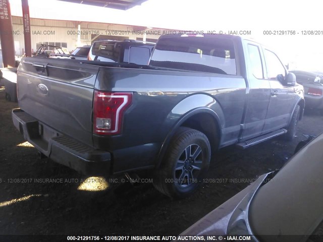 1FTEX1CP9GFA21243 - 2016 FORD F150 SUPER CAB GRAY photo 4