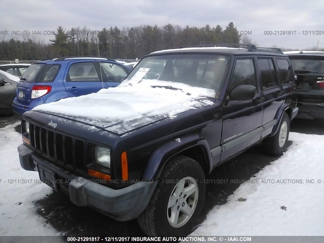 1J4FF68S2XL630817 - 1999 JEEP CHEROKEE SPORT/CLASSIC Ciemnoniebieski zdjęcie 2