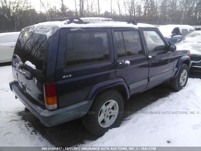 1J4FF68S2XL630817 - 1999 JEEP CHEROKEE SPORT/CLASSIC Ciemnoniebieski zdjęcie 4