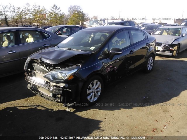 KNADN4A31D6300293 - 2013 KIA RIO EX/SX BLACK photo 2