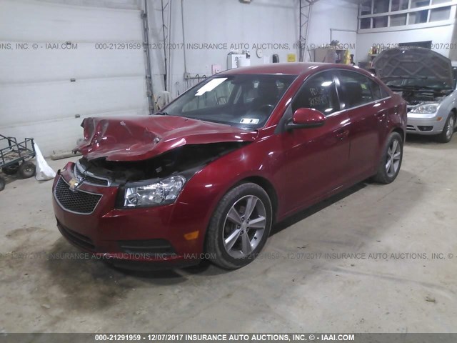 1G1PG5SC8C7168102 - 2012 CHEVROLET CRUZE LT RED photo 2