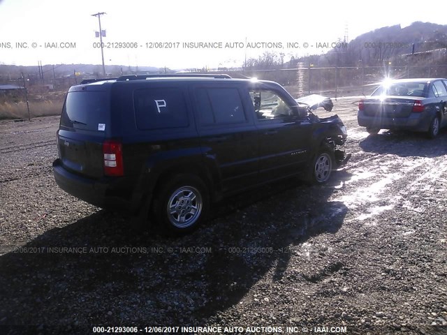 1C4NJRBB3CD630257 - 2012 JEEP PATRIOT SPORT BLACK photo 4