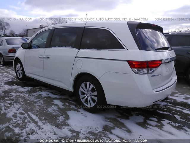 5FNRL5H60EB102329 - 2014 HONDA ODYSSEY EXL WHITE photo 3