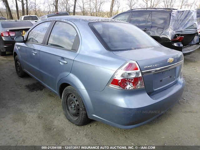 KL1TD56628B092214 - 2008 CHEVROLET AVEO LS Light Blue photo 3