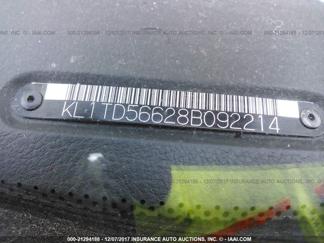 KL1TD56628B092214 - 2008 CHEVROLET AVEO LS Light Blue photo 9