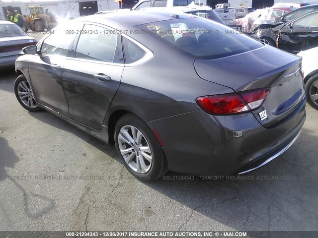 1C3CCCAB7FN732289 - 2015 CHRYSLER 200 LIMITED GRAY photo 3