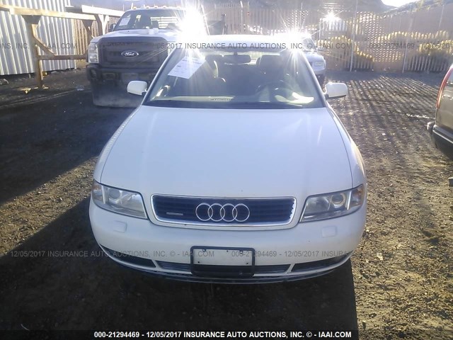 WAUDC68D21A144192 - 2001 AUDI A4 1.8T QUATTRO WHITE photo 6