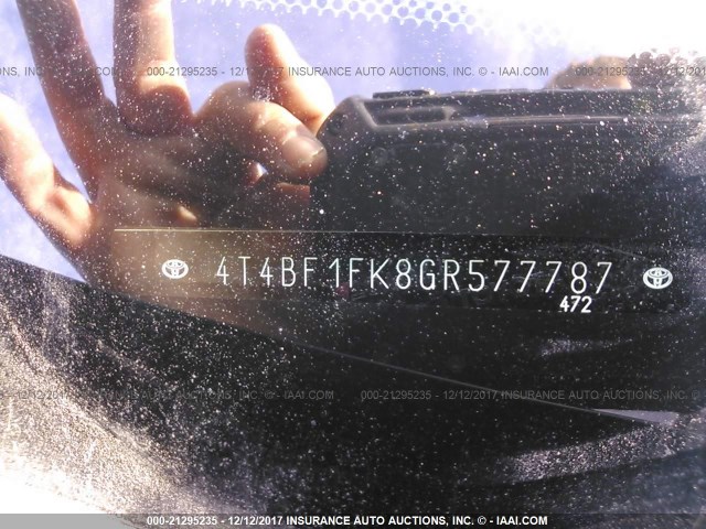 4T4BF1FK8GR577787 - 2016 TOYOTA CAMRY LE/XLE/SE/XSE BLACK photo 9