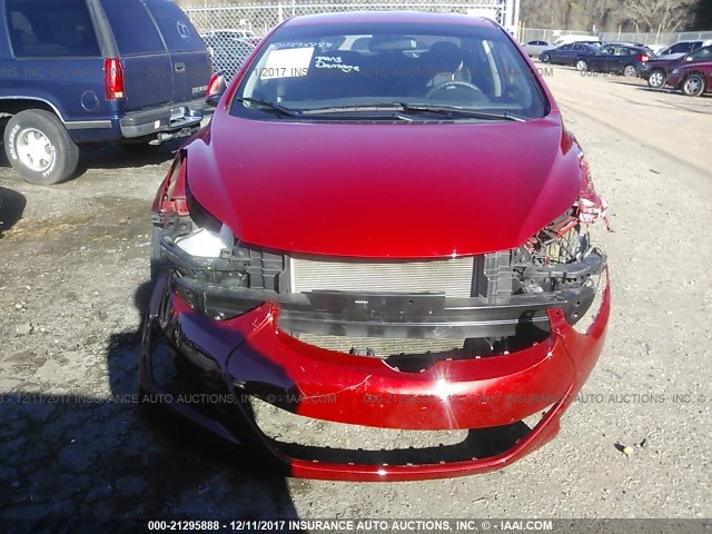 KMHDH4AE0GU572597 - 2016 HYUNDAI ELANTRA SE/SPORT/LIMITED RED photo 6