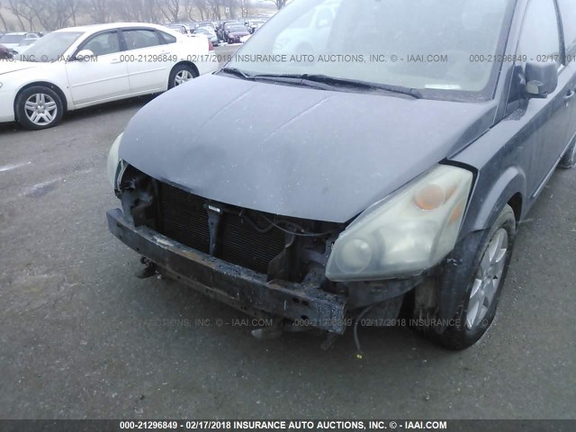 5N1BV28U45N111167 - 2005 NISSAN QUEST S/SE/SL GRAY photo 6