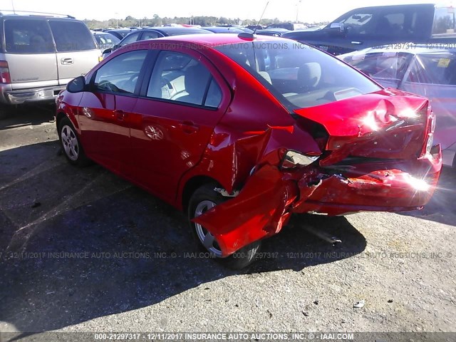 1G1JA5SH6F4218911 - 2015 CHEVROLET SONIC LS 红色 照片 3