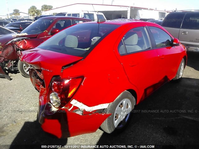 1G1JA5SH6F4218911 - 2015 CHEVROLET SONIC LS 红色 照片 4