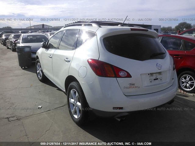 JN8AZ18UX9W010685 - 2009 NISSAN MURANO S/SL WHITE photo 3