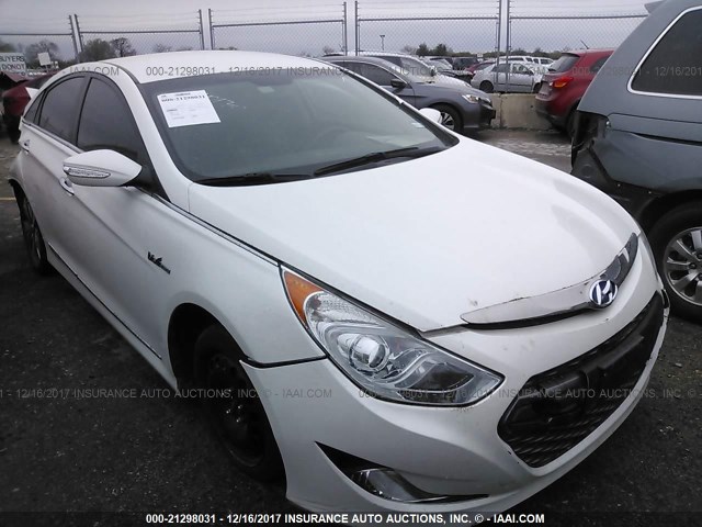 KMHEC4A43DA072599 - 2013 HYUNDAI SONATA HYBRID WHITE photo 1