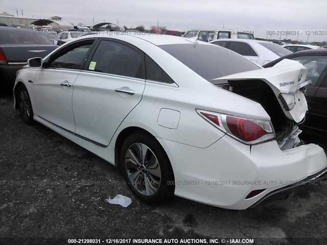 KMHEC4A43DA072599 - 2013 HYUNDAI SONATA HYBRID WHITE photo 3