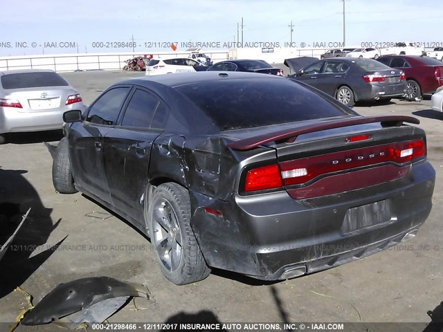 2C3CDXCT7CH145086 - 2012 DODGE CHARGER R/T GRAY photo 3