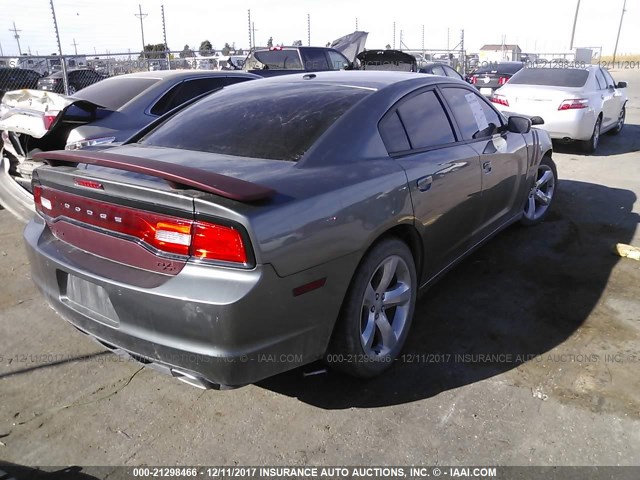 2C3CDXCT7CH145086 - 2012 DODGE CHARGER R/T GRAY photo 4