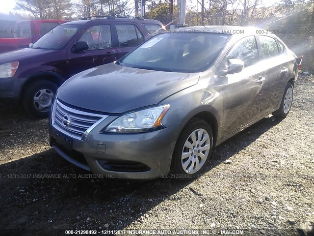 3N1AB7AP4FL650998 - 2015 NISSAN SENTRA S/SV/SR/SL GRAY photo 2