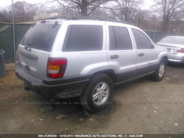 1J4GW48S44C377035 - 2004 JEEP GRAND CHEROKEE LAREDO/COLUMBIA/FREEDOM SILVER photo 4