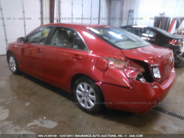 4T1BB46KX9U107545 - 2009 TOYOTA CAMRY HYBRID RED photo 3